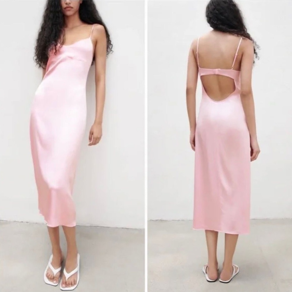 Zara Newa satin midi dress